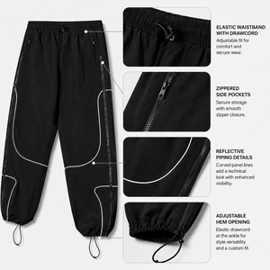 Pantalon de snowboard unisexe imperméable et ample, pantalon de ski surdimensionné, coupe-vent, isolé, pour sports d'hiver en plein air, pantalon réfléchissant - Product Image 4
