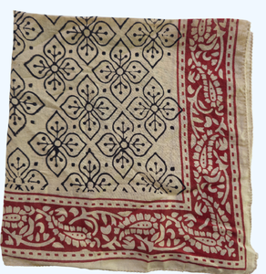 Bandana en coton imprimé à la main indien, foulards bohèmes, foulards floraux pour cheveux, accessoires légers d'été vintage, foulard pour femme - Product Image 3