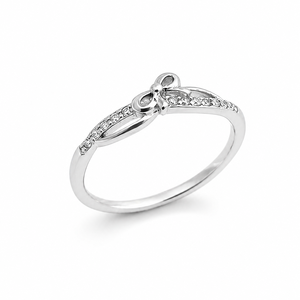 Anillo de Plata de Ley 925 con Lazo y Circonita Cúbica para Mujer, Minimalista, Elegante, Acabado Pulido, para Uso Diario, Bodas y Fiestas - Product Image 2