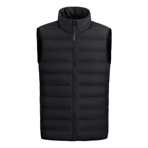 Gilet matelassé léger pour homme avec col montant, sans manches, zippé, rembourré, avec poches - Product Image 1