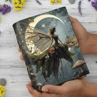 Livre Grimoire Classique en Cuir Imprimé Fait Main, Journal Occulte Vintage pour la Lecture des Sortilèges et la Magie des Ombres