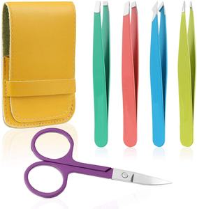 Juego de Pinzas para Cejas, Color Personalizado, Acero Inoxidable, Punta Inclinada, Herramienta Profesional para Depilar - Product Image 2