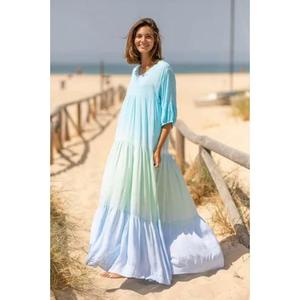 ชุดเดรสยาวทรงเอสำหรับผู้หญิงไซส์ใหญ่ สไตล์ลำลอง แขนกุด เหมาะสำหรับวันหยุดฤดูร้อน ใส่ไปเที่ยวชายหาดได้ - Product Image 4