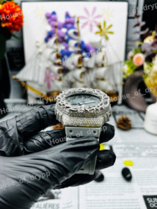 Montre de luxe de créateur au design Hip Hop Throne, entièrement sertie de diamants Moissanite, boîtier rond, montre de déclaration - Product Image 2