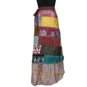 Indian Magic Silk <b>Wrap</b> <b>Skirt</b> Vintage Style Boho Stylish Plus Size Ankle-Length Girls/Women SW206 - Product Image 4