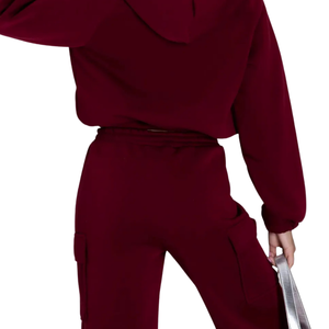Conjunto Deportivo de Felpa para Mujer, Sudadera con Capucha de Corte Holgado, Pantalones Jogger, Atuendo Casual de Invierno de Dos Piezas - Product Image 6