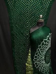 <b>Red</b> Hand Drawn Silk <b>Saree</b> Women Traditional Indian Pakistani Wedding Floor-Length Ethnic Sari Regular Fit All Seasons - Product Image 3