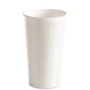 White Single Wall <b>Disposable</b> Paper <b>Cup</b> for Hot Drinks 20 oz - Product Image 1