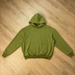 เสื้อฮู้ดดี้โอเวอร์ไซส์ผู้ชาย สีพื้น ผ้าฝ้ายเฟรนช์เทอร์รี่ มีกระเป๋า สวมใส่สบายๆ สำหรับฤดูใบไม้ร่วง ผ้าไม่เป็นขุย ทรงปกติ - Product Image 2