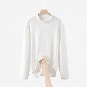 Camiseta térmica de manga larga con cuello alto, forro polar, autocalentable, unisex, con logotipo personalizado OEM para invierno. - Product Image 2