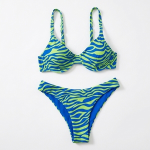 2025 Fashion Push up <b>Thongs</b> Leopard Animal Print Orange Bright 2 Piece Bikini Summer <b>Beach</b> Swimsuit Eco-Friendly - Product Image 5