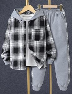 Ensemble de vêtements essentiels pour enfants urbains, style confortable, couleur unie classique, polyvalent, à porter tous les jours - Product Image 2