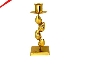 Luxury <b>gold</b> lotus tealight <b>candle</b> <b>holder</b> with glossy metallic finish, perfect for modern decor - Product Image 4