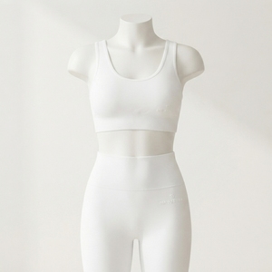 Women <b>White</b> Seamless Sports Bra High Waist Leggings Yoga <b>Set</b> <b>Gym</b> Fitness Workout Activewear Two Piece <b>Set</b> - Product Image 1