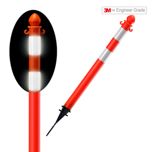 12set/KIT başak tabanı yansıtıcı POST-B trafik bariyerleri ile açık plastik Stanchions - Product Image 3