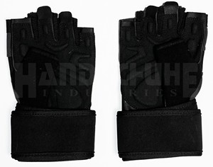 Gants de sport en PU à demi-doigts avec sangle de poignet réglable pour la musculation, le bodybuilding et l'exercice physique - Unisexe - Product Image 2