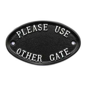 Letrero de advertencia ovalado de hierro fundido hecho a mano para montaje en pared con la frase 'No Free Newspapers Please', Señales generales, En stock, MOQ bajo - Product Image 2
