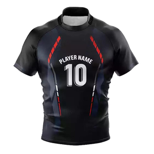 Prix d'usine, designs OEM personnalisés de haute qualité, maillot de rugby respirant à manches courtes - Product Image 5