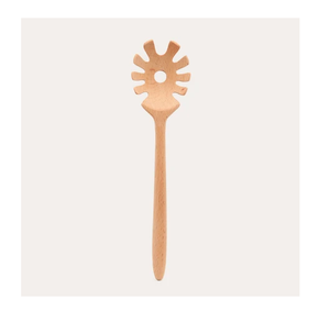 Cuillère à spaghetti en bois en forme d'éventail, vente en gros, manche long, faite à la main, sans danger pour les aliments - Product Image 1
