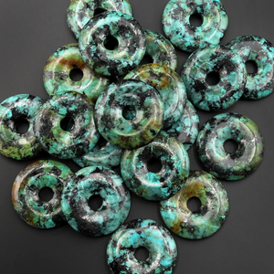 Donuts en cristal naturel, turquoise africaine, pierre précieuse, pierre de cristal, pierres précieuses Reiki, donuts de guérison, agate - Product Image 6
