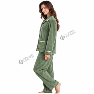 Pijamas de Polar Suave para Mujer de la Mejor Calidad, Ropa de Dormir Cálida de Invierno de Dos Piezas, Conjunto de Ropa de Casa de Manga Larga - Product Image 4
