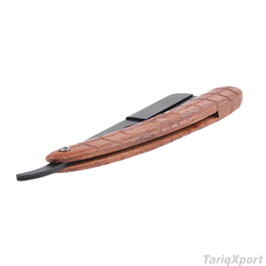 Rasoir de Barbier Professionnel en Acier Inoxydable 1 Pièce avec Manche en Bois Confortable, Lame Unique, Logo Personnalisé, Corps et Visage Personnalisables - Product Image 5