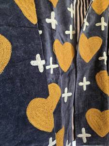 Handmade Quilted <b>Velvet</b> Jacket for <b>Women</b> Floral Suzani Embroidered Winter <b>Coat</b> Boho Vintage Jacket - Product Image 4