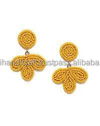 Pendientes de Joyería de Arte Bordado a Mano, Textil Artesanal, Color Personalizado, Regalo de Boda, Compromiso, Moda - Product Image 5