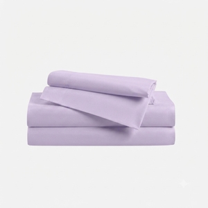 Juego de Sábanas y Fundas de Almohada de Algodón, Color Sólido, Transpirable, Premium, Lavable, para Todas las Temporadas, para Hogar y Hotel - Product Image 2