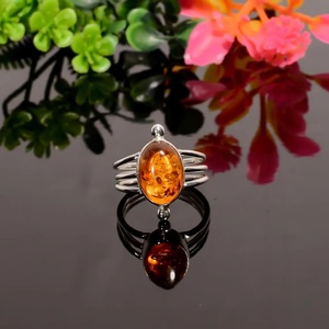 Bague en ambre baltique naturel, argent sterling 925, bague faite à la main, ambre taillé ovale, bijoux en argent, fournisseur en gros - Product Image 3