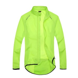 <b>Men</b> Cycling <b>Jacket</b> Windproof Bike Windbreaker <b>Lightweight</b> Reflective High Visibility Riding Coat Neon Green - Product Image 1