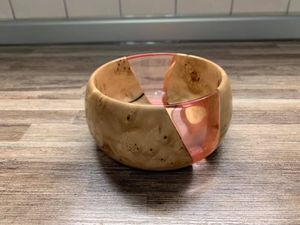 Bol en bois et résine Midnight River, fait main, en époxy, pour servir, décoration artisanale moderne pour la maison - Product Image 2