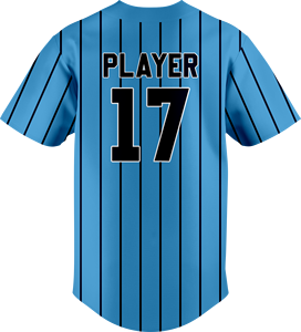 Camiseta de Béisbol White Star Prospects para Hombre, Azul Claro con Rayas, Manga Corta, Absorbe la Humedad, Personalizada y Sublimada - Product Image 2