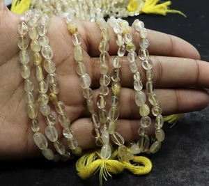 Cuentas de Rutilo Dorado Natural Lisas en Forma de Pepita de 5mm y 8mm, Cuentas de Cuarzo Rutilo, Hilo de 13 Pulgadas, Precio al por Mayor para Fabricación de Joyería a Granel - Product Image 3