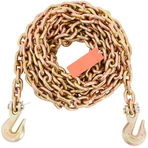 Catena di traino e di fissaggio zincata certificata DOT, limite di carico di esercizio 4900 libbre, 5/16FT X20FT G80, con ganci di bloccaggio per sollevamento - Product Image 2