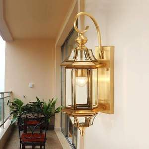 New Design Wall Hanging Brass Antique <b>Lantern</b> with Copper Antique Finishing For Household <b>Outdoor</b> Purpose - Product Image 1