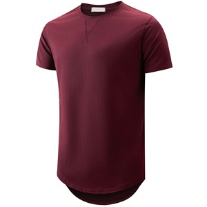 T-shirt long pour homme à dos tombant, en coton 220 GSM, manches courtes, taille personnalisée, fabrication OEM, expédition directe mondiale, faible MOQ - Product Image 1