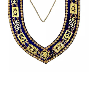 Masonic Regalia Grand Lodge Chain Collar Golden Plated Chain With <b>Purple</b> Backing High Quality Velvet Fabric With Chain Collar - Product Image 6