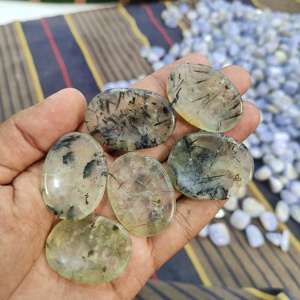 Qualité supérieure naturel Prehnite Worrystone cristal pouce pierre authentique Agate cadeau Folk poche pierre Art Style Technique - Product Image 2