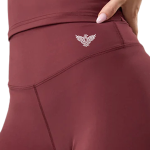 Women's Casual High Waist Full Length Seamless Solid Breathable Quick Dry Stretch Wine <b>Red</b> Fitness Leggings Comfortable Yoga - Product Image 6