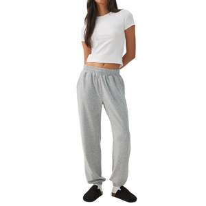 Pantalones Deportivos Grises de Cintura Alta para Mujer, Pantalones Jogger Holgados de Felpa, Ropa Casual para Estar en Casa, Fabricante OEM al por Mayor - Product Image 4