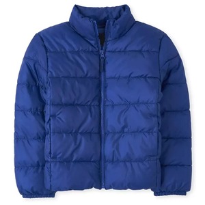 Chaqueta Acolchada con Capucha Negra para Hombre, Cortavientos, Informal, de Invierno, con Cierre de Cremallera, Relleno de Poliéster, Cuello Alto, Corte Regular - Product Image 5