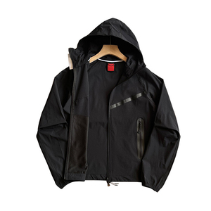 Conjunto de Chaqueta Deportiva con Capucha para Hombre, Transpirable, Ecológica, de Secado Rápido, Mezcla de Algodón, Chaqueta Cortavientos, Ropa de Invierno para Exteriores, Logotipo Frontal - Product Image 3