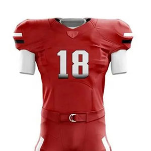 ชุดยูนิฟอร์มอเมริกันฟุตบอลคุณภาพสูง ผลิตในปากีสถาน ลายพิมพ์แบบสั้น 100% โพลีเอสเตอร์ สีและโลโก้ปรับแต่งได้ บริการ OEM - Product Image 4