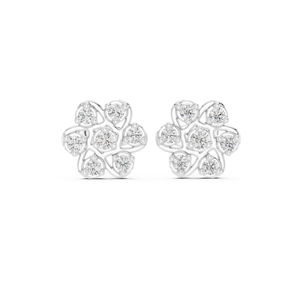 Pendientes de compromiso de oro rosa de 14 quilates con diamantes cultivados en laboratorio para mujer |   Diamante Cultivado Nuevo - Product Image 2