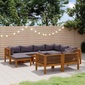 Ensemble de salon en bois gris foncé pour jardin, pour divertissements en plein air - Product Image 1