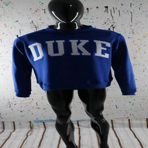 Sudadera DUKE BLUE con cuello alto 100% gris, sudadera con bordado aplicado y cuello ancho, CLUSH SPORTS - Product Image 1