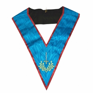 Tiler and Roofer's Sautoir Ancient and Accepted Scottish Rite (AASR) Machine Embroidery Lace Safety <b>Pin</b> Premium - Product Image 3