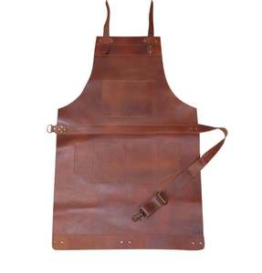 SALUBRIOUS SPORTS Polished Shiny Dark Cowhide Split Leather Weightlifting Apron with Customized Logo Unisex <b>Spark</b> Proof Features - Product Image 3