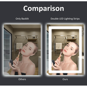 Specchio LED 28x36 Pollici con RGB a Tripla Temperatura di Colore, Pulsante Smart Touch, Cornice in Vetro Temperato per Illuminazione Soggiorno - Product Image 4